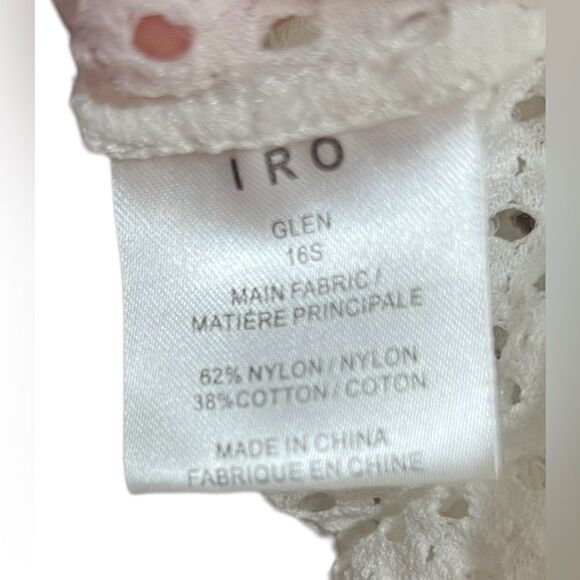 IRO Glen eyelet perforated cotton blend top in white sz 36 - Picture 6 of 6